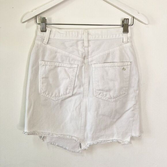 Rag and Bone Dive White Asymmetric Cut Denim Skirt - Picture 5 of 12
